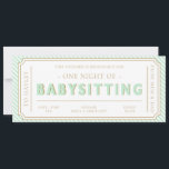 Mint Green Babysitting Gift Voucher Card<br><div class="desc">This babysitting gift voucher design features a classic stripe design. The "babysitting" heading is an image that cannot be edited. All of the other text is fully editable. For more advanced customisation of this design,  simply select the "Customise It" button above.</div>