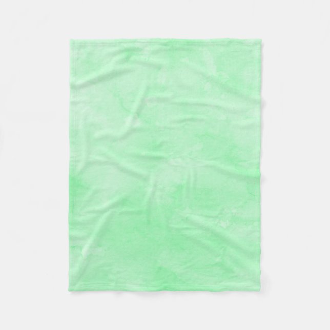 Mint Green Batik Lovely Cloudy Sky Fleece Blanket (Front)