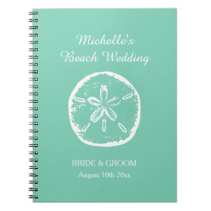 Mint green beach wedding organiser planner book