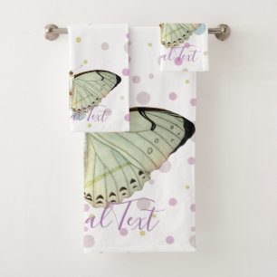 Mint Green Beauty Butterfly   Bath Towel Set