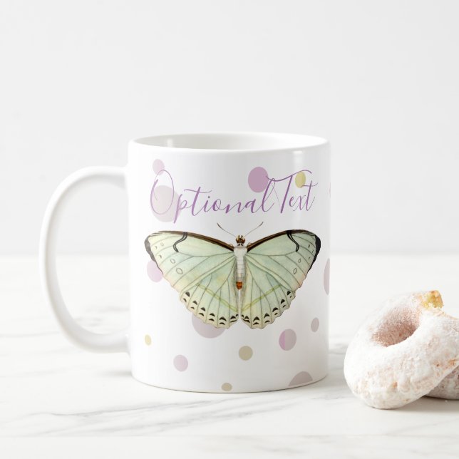Mint Green Beauty Butterfly   Coffee Mug (With Donut)