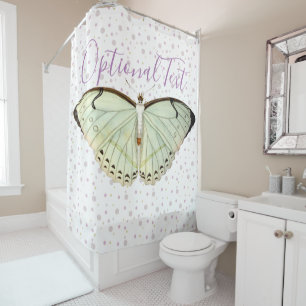 Mint Green Beauty Butterfly   Shower Curtain
