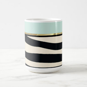 Mint green, black and zebra print coffee mug