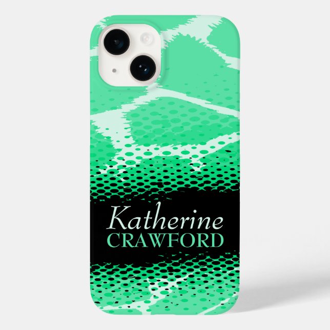 Mint green black graphic animal print Case-Mate iPhone case (Back)