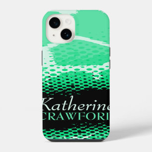 Mint green black graphic animal print iPhone 14 case