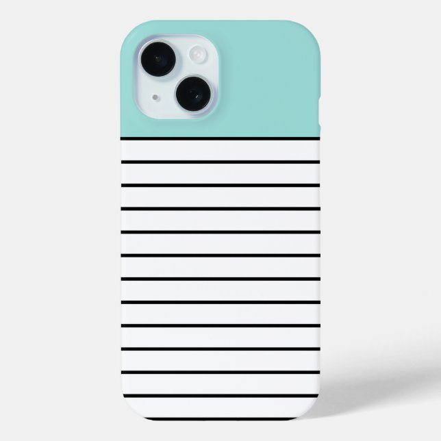 Mint Green Black Stripes Pattern Modern Case-Mate iPhone Case (Back)