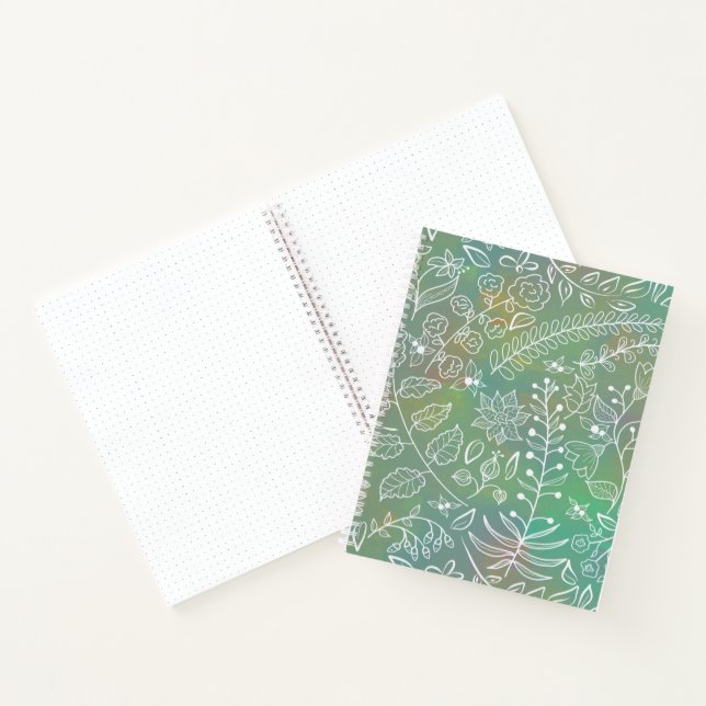 Mint Green Boho Batik Botanicals Beautiful  Notebook (Inside)