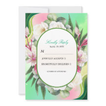 Mint Green Botanical Wedding RSVP Card