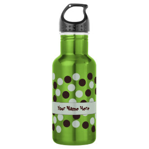 Mint Green & Brown Polka Dot Reusable Bottles