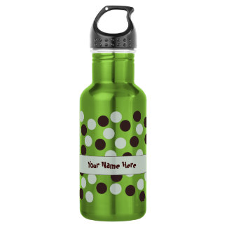 Mint Green & Brown Polka Dot Reusable Bottles