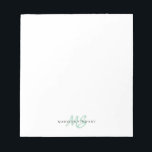Mint Green Brush Script Monogram Modern Trendy Notepad<br><div class="desc">Mint Green Brush Script Monogram Modern Trendy Notepad</div>