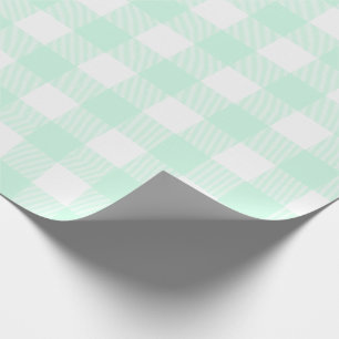 Mint Green Buffalo Check Pattern Wrapping Paper