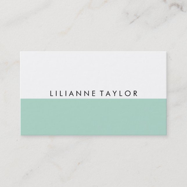 Mint Green Business Card (Front)