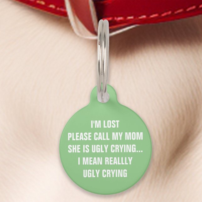 Mint Green "Call My Mum" Funny Pet Tag (Creator Uploaded)