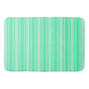 Mint green candy stripes bath mat