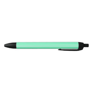 Mint green candy stripes black ink pen