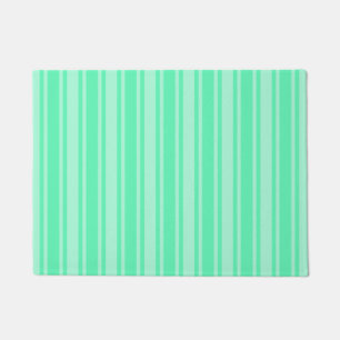 Mint green candy stripes doormat