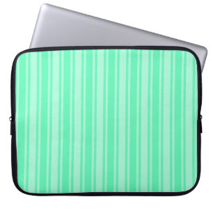 Mint green candy stripes laptop sleeve