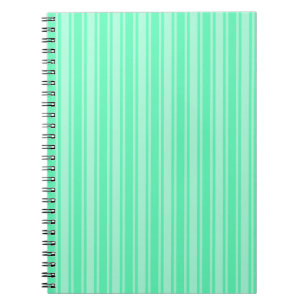 Mint green candy stripes notebook