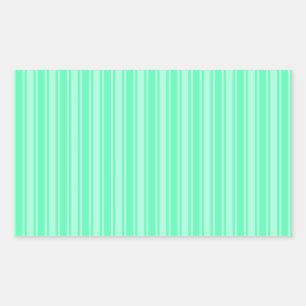 Mint green candy stripes rectangular sticker