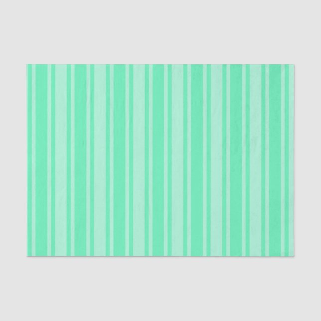 Mint green candy stripes tissue paper (Front)