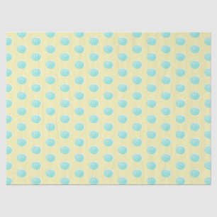 Mint Green Candy Swirls on Yellow Tissue Paper