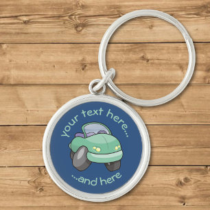 Mint Green Cartoon Car Key Ring