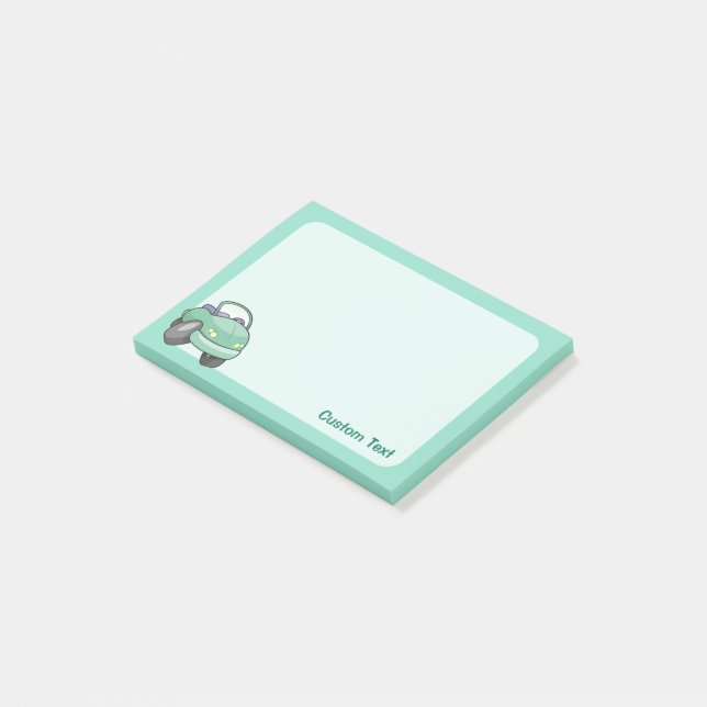 Mint Green Cartoon Car Post-it Notes (Angled)