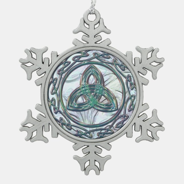Mint Green Celtic Trinity Knot Christmas Ornament (Front)