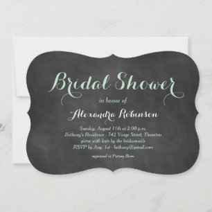 Mint Green Chalk Bridal Shower Invitation
