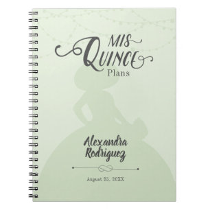 Mint Green Charro Silhouette Quinceanera Notebook