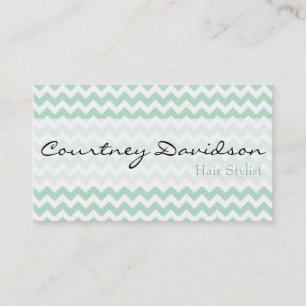 Mint Green Chevron Business Cards