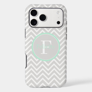 Mint Green Chevron Monogram