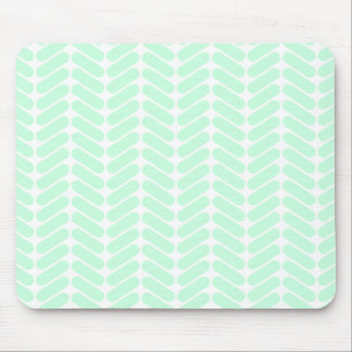 Mint Green Chevron Pattern, like Knitting. Mouse Mat