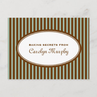 Mint green chocolate brown custom recipe card