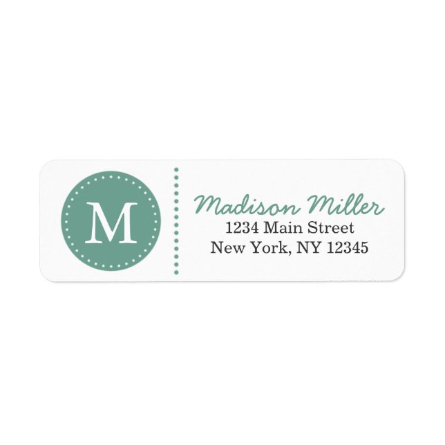 Mint Green Circle Dots Custom Monogram (Front)