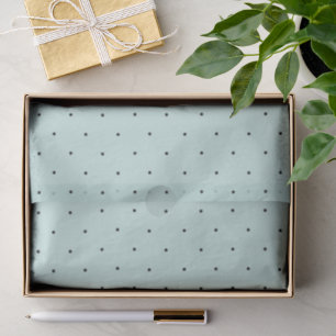 Mint Green Classic Mini Black Polka Dots Pattern Tissue Paper