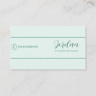 Mint Green Cleaning Service Maid Logo Business Card