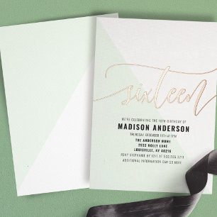 Mint Green Colour Block Sweet 16 Birthday Party
