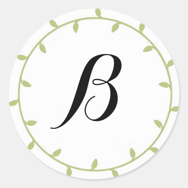 Mint Green Coloured Monogram Stickers (Front)