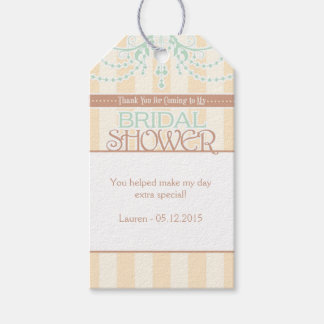Mint Green Cream Brown Bridal Shower Favour Tags