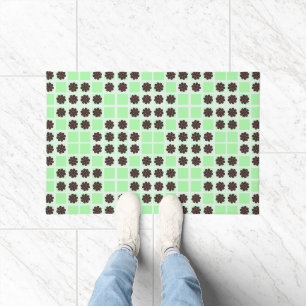 Mint Green Cream Chocolate Chip Quilt Pattern  Doormat