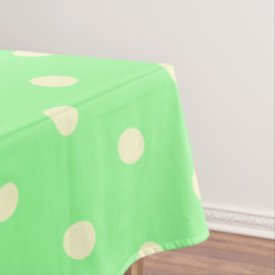 Mint Green Cream Polka Dots Tablecloth