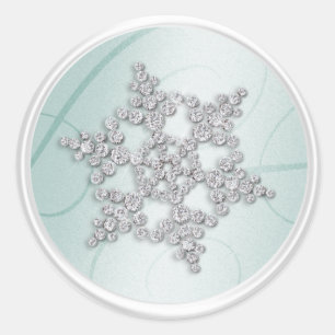 Mint Green Crystal Snowflake Envelope Seal