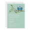 Mint Green Cute Owl on Branch Baby Boy Shower