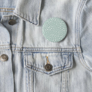 Mint Green Dalmatian Spots, Dalmatian Dots, Dotted 6 Cm Round Badge