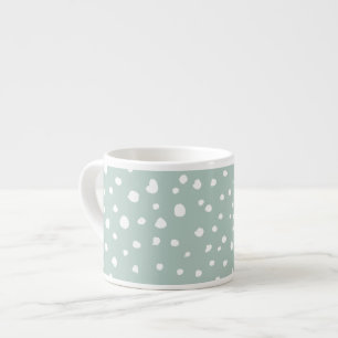 Mint Green Dalmatian Spots, Dalmatian Dots, Dotted Espresso Cup