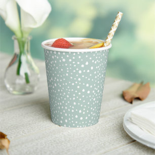 Mint Green Dalmatian Spots, Dalmatian Dots, Dotted Paper Cups