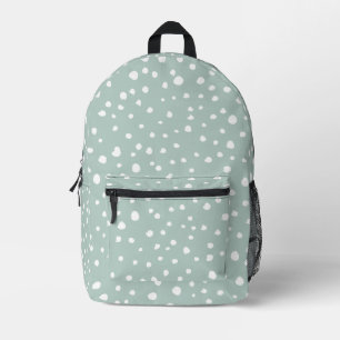 Mint Green Dalmatian Spots, Dalmatian Dots, Dotted Printed Backpack