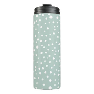 Mint Green Dalmatian Spots, Dalmatian Dots, Dotted Thermal Tumbler